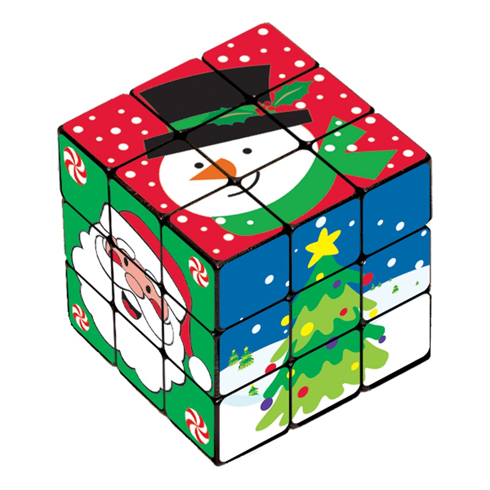 Christmas Plastic Puzzle Cube 6ct