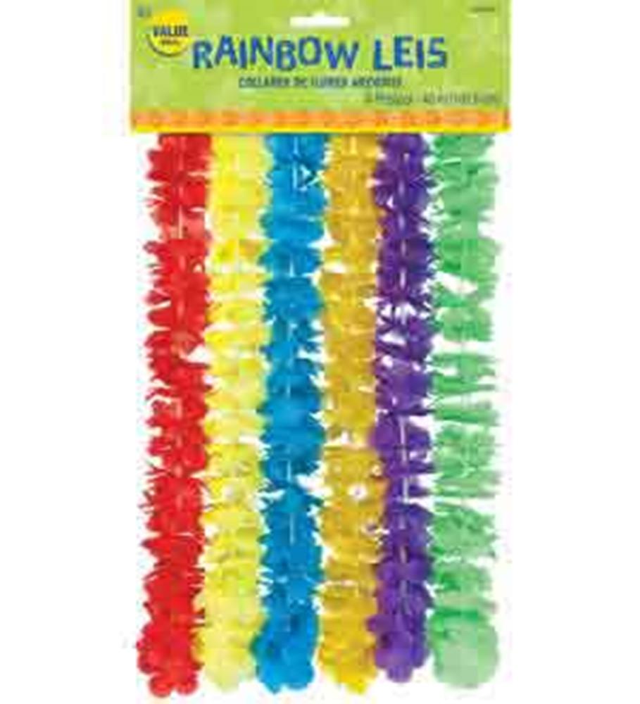Summer Rainbow Leis 6Pk
