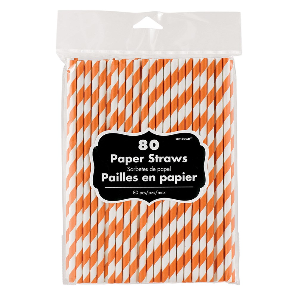 Paper Straws High Count -Orange Peel 80ct