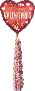 Anagrama Feliz Día de San Valentín forrado con globo de lámina dorada de 84 pulgadas