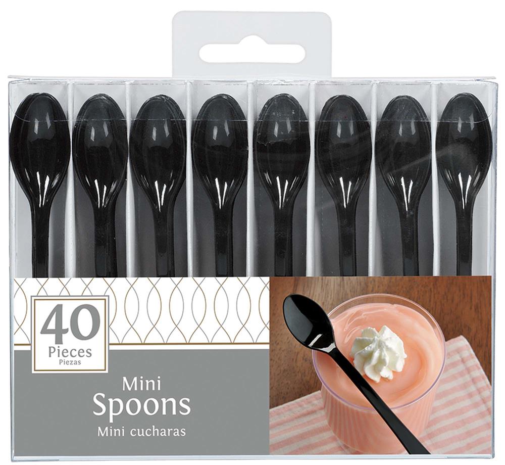 Black Mini Spoon 40ct