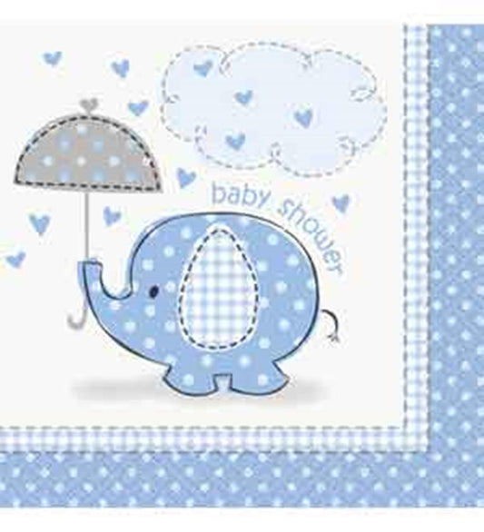Umbrellaphants Blue Napkin (S) 16ct
