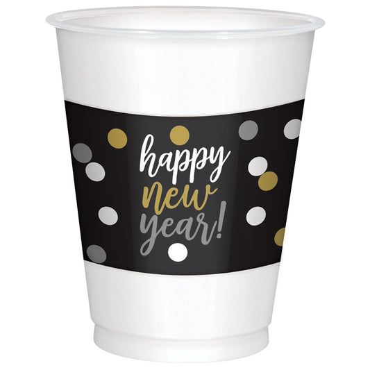 New Years Plastic Cups 16 oz. 25ct.