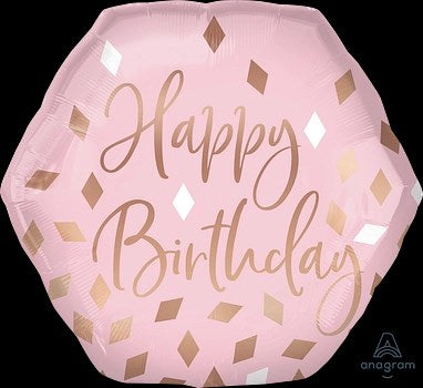 Anagram 23 inch Blush Birthday Shaped Foil Balloon 1ct
