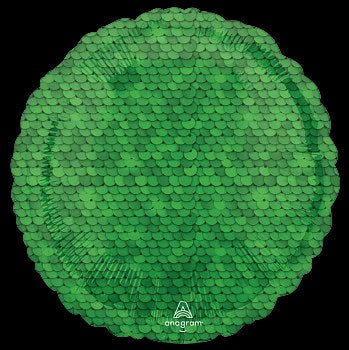 Anagrama Globo de papel de aluminio con lentejuelas verde bosque de 18 pulgadas