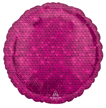 Anagrama Globo de papel de aluminio con lentejuelas rosa brillante de 18 pulgadas, 1 unidad
