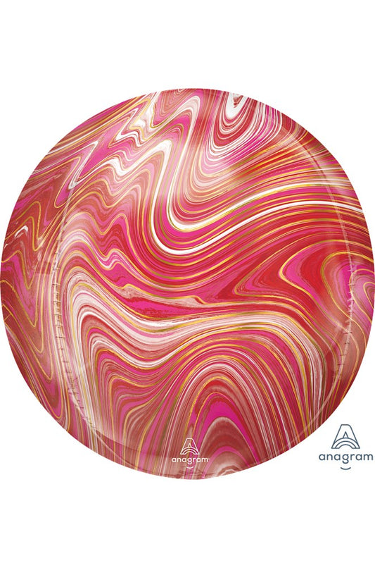 Anagram Pink and Red Marblez 16inch Orbz 1ct