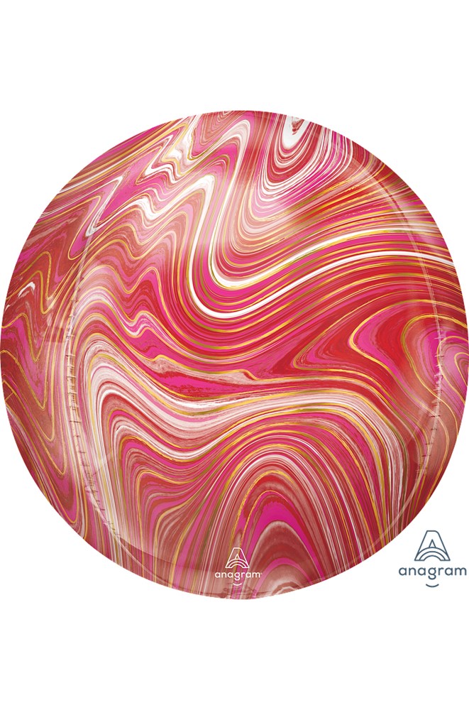Anagram Pink and Red Marblez 16inch Orbz 1ct