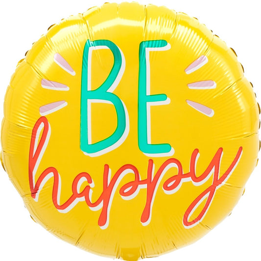 Anagram Yellow Be Happy 17 inch Foil Balloon 1ct