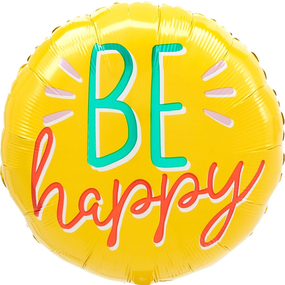 Anagram Yellow Be Happy 17 inch Foil Balloon 1ct