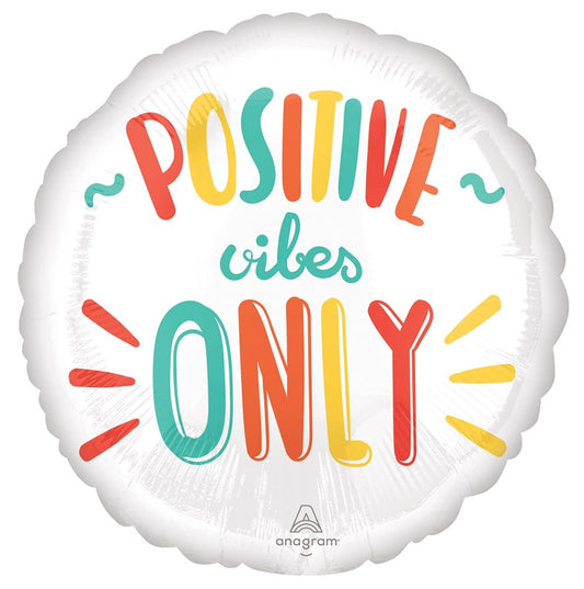 Anagram Positive Vibes 17 inch Foil Balloon 1ct