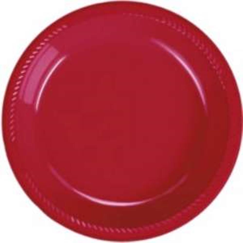 Apple Red Platsic Plate (S) 20ct