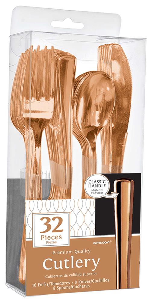 Rose Gold Assorted Premium Cutlery 32ct