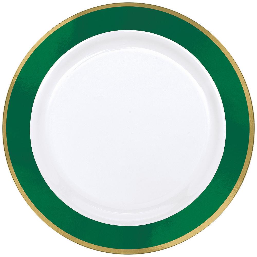Plate Festive Green Border 10.25in 10ct