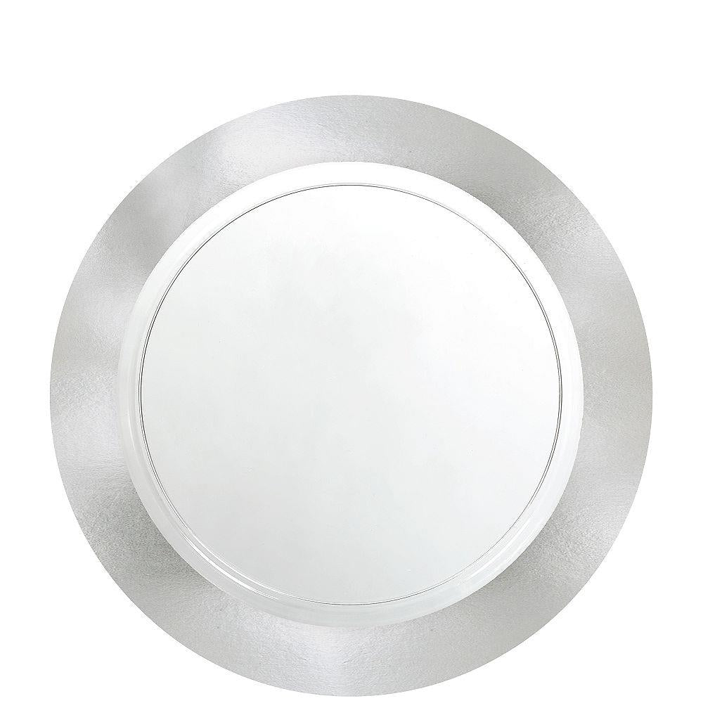Plate Clear Silver Border 7.5in 10ct