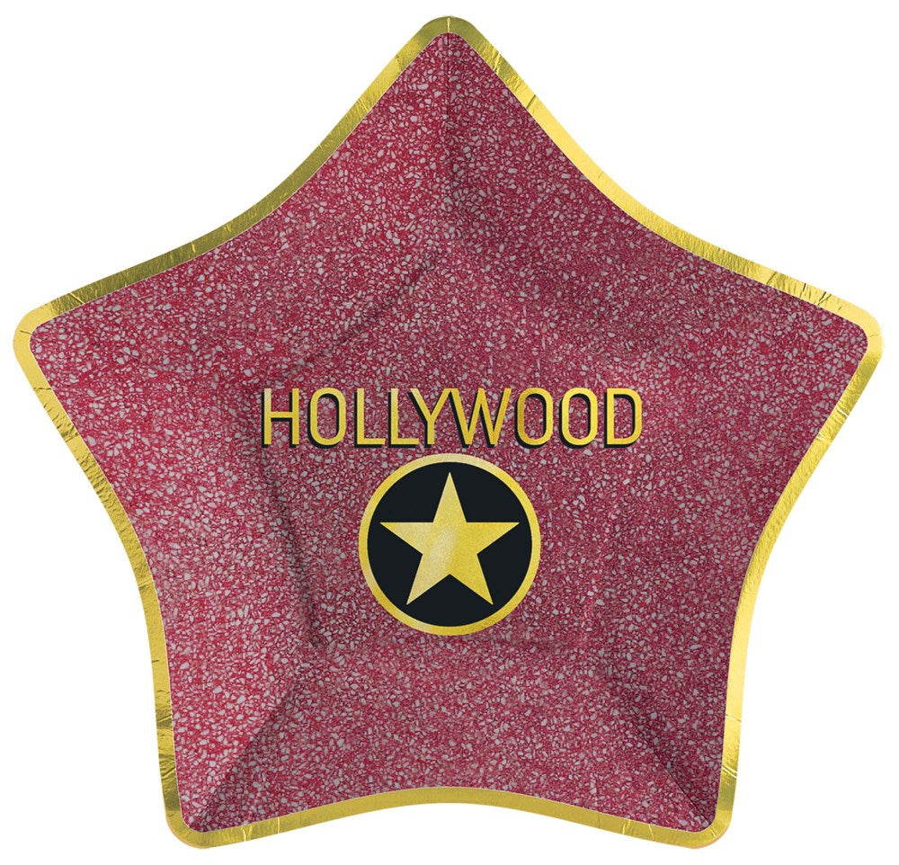 Movie Star Shaped 10.5in metallic Plate 8ct