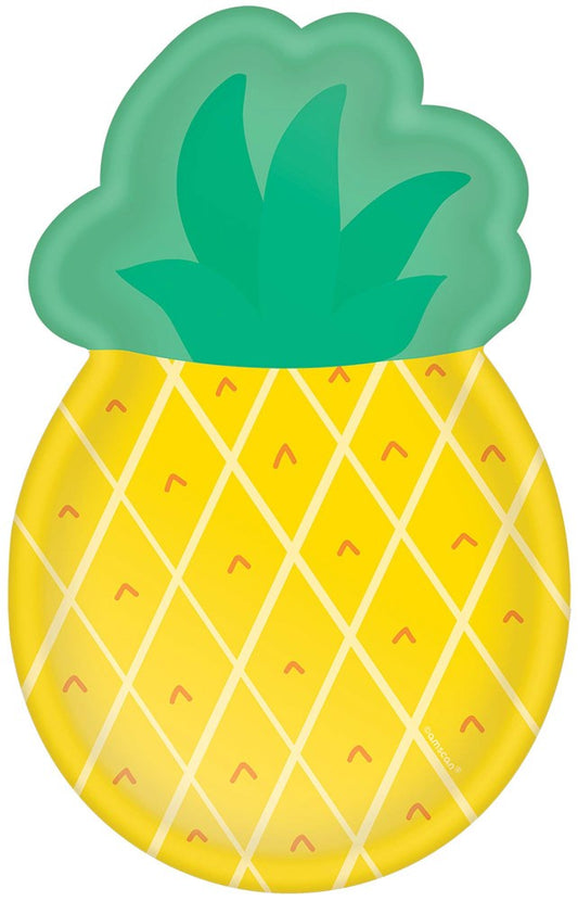 Tutti Frutti Pineapple 10.5in Shaped Plates 8ct