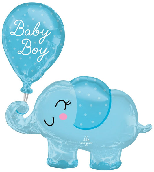 Anagram Baby Boy Elephant 31 inch Foil Balloon 1ct