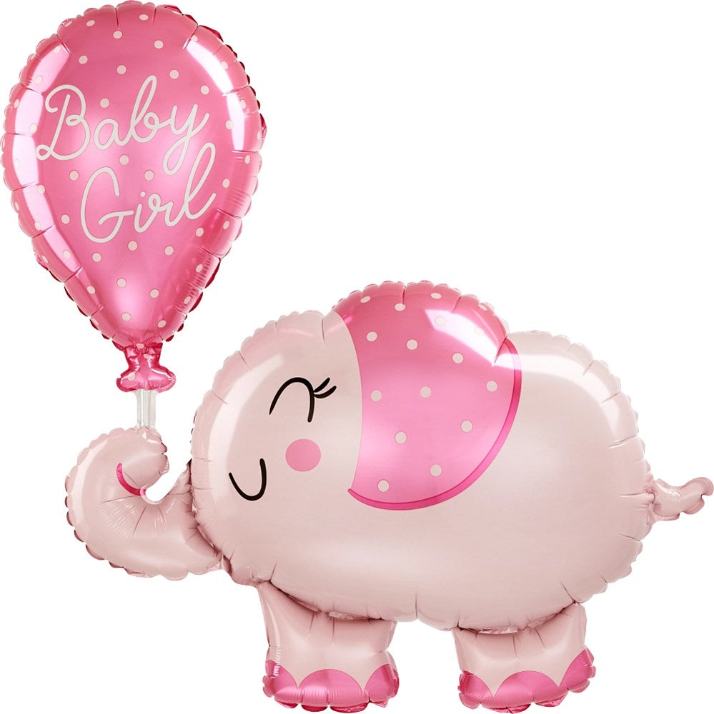 Anagram Baby Girl Elephant 31 inch Foil Balloon 1ct