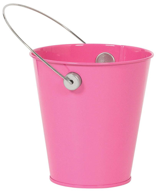 Metal Bucket Brght - Pink