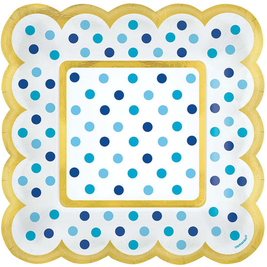 Scalloped Plate 36ct - Blue