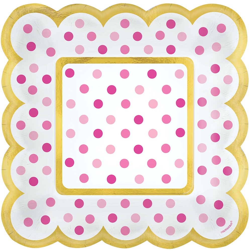 Scalloped Plate 36ct - Pink