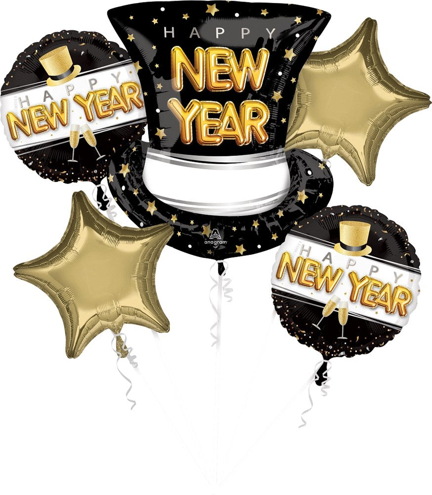 Anagram New Years Pop Clink Cheers Foil Balloons Bouquet