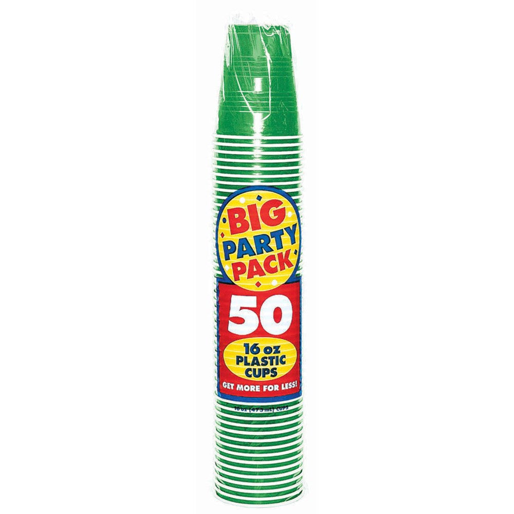 Green Plastic Cup 16oz 50ct