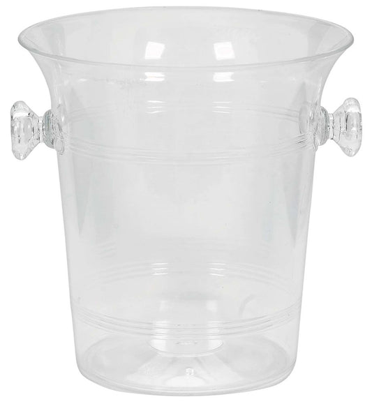 Ice bucket w Knob Handles Clear 8.5x8.5 Disc