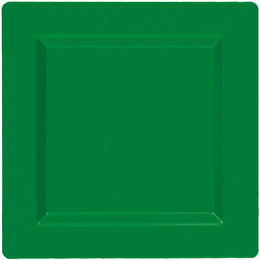 Festive Green Plate Square 10in 10ct