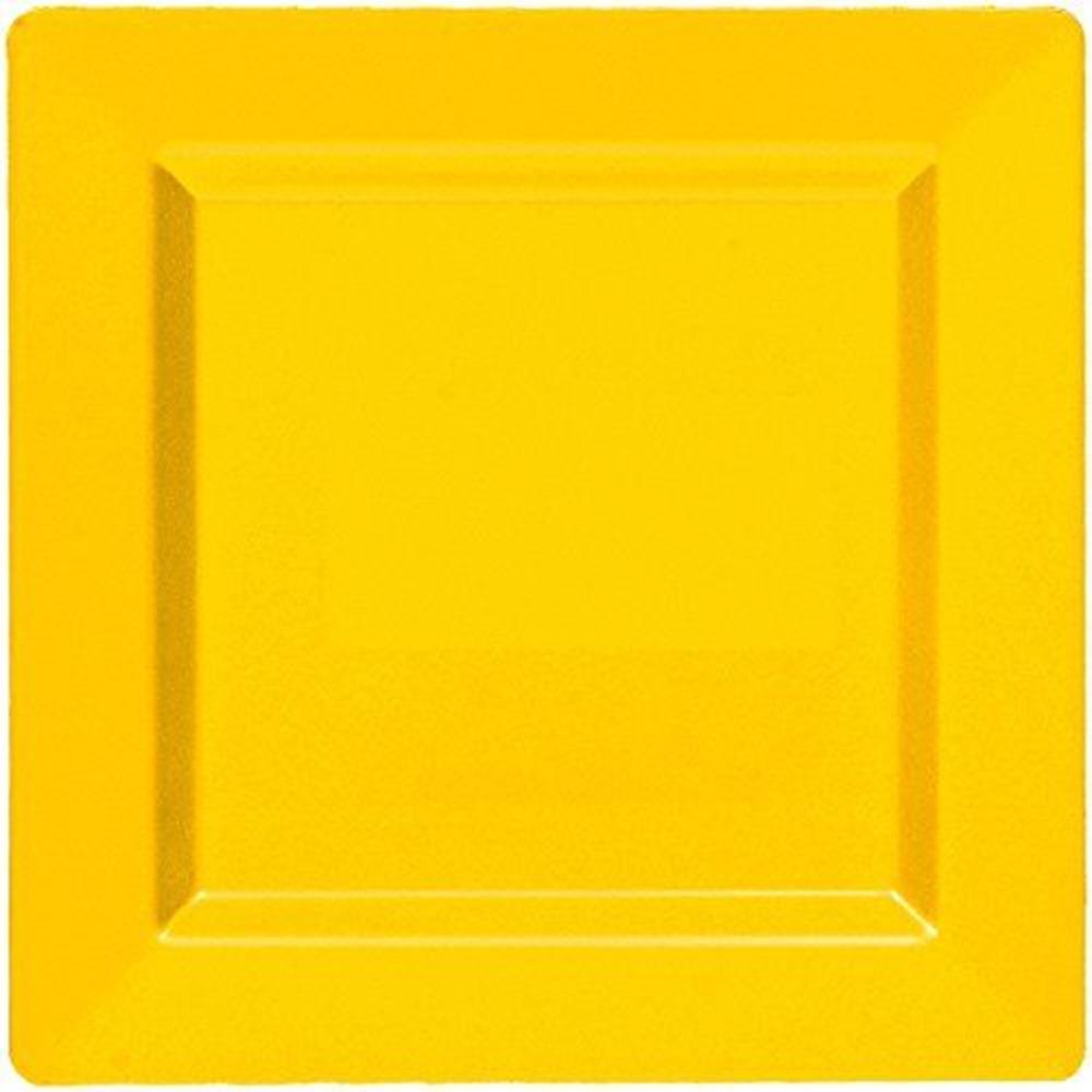 Sunshine Yellow Plate Square 7.25in 10ct