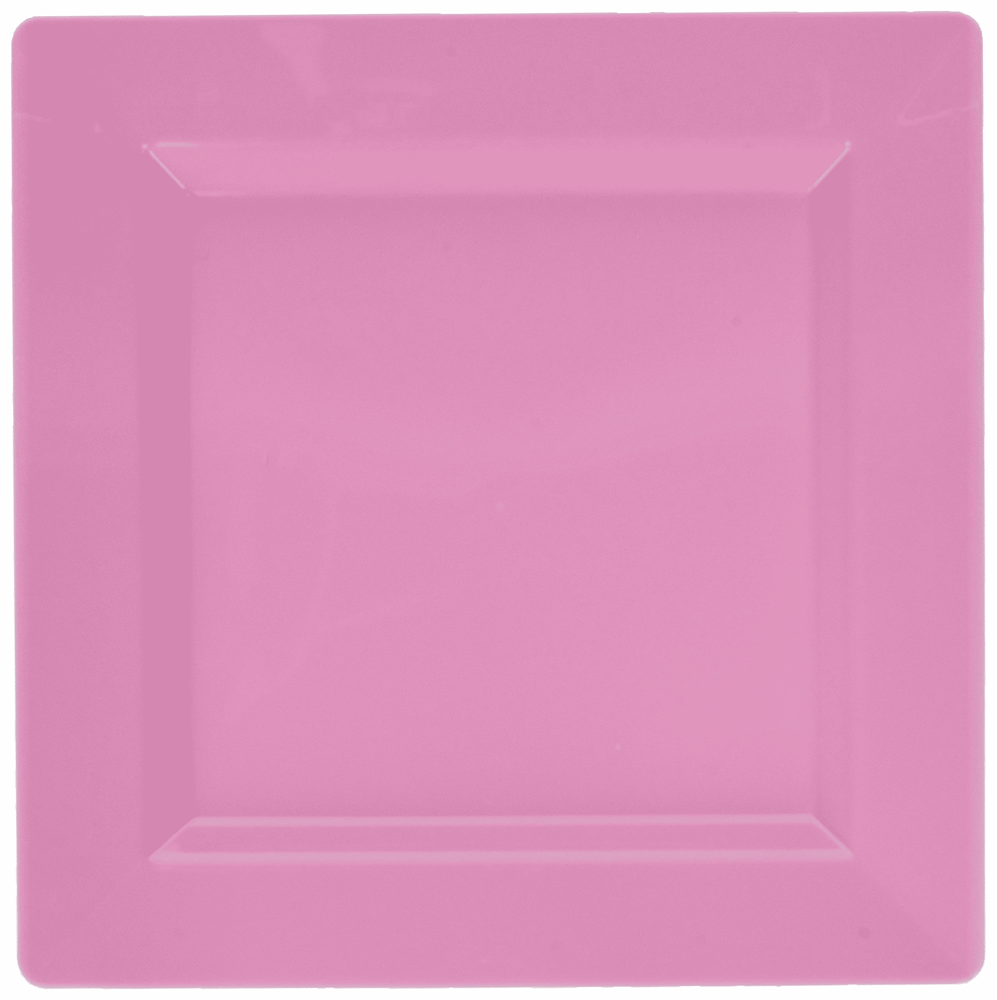 New Pink Plate Square 7.25in 10ct
