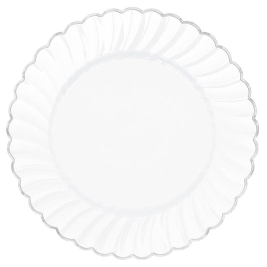 10.25in Scalloped Plate Metal Trim - White