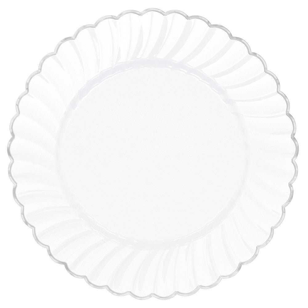 7.5in Scalloped Plate Metal Trim - White