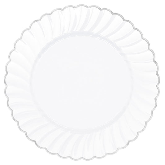 7.5in Scalloped Plate Metal Trim - White