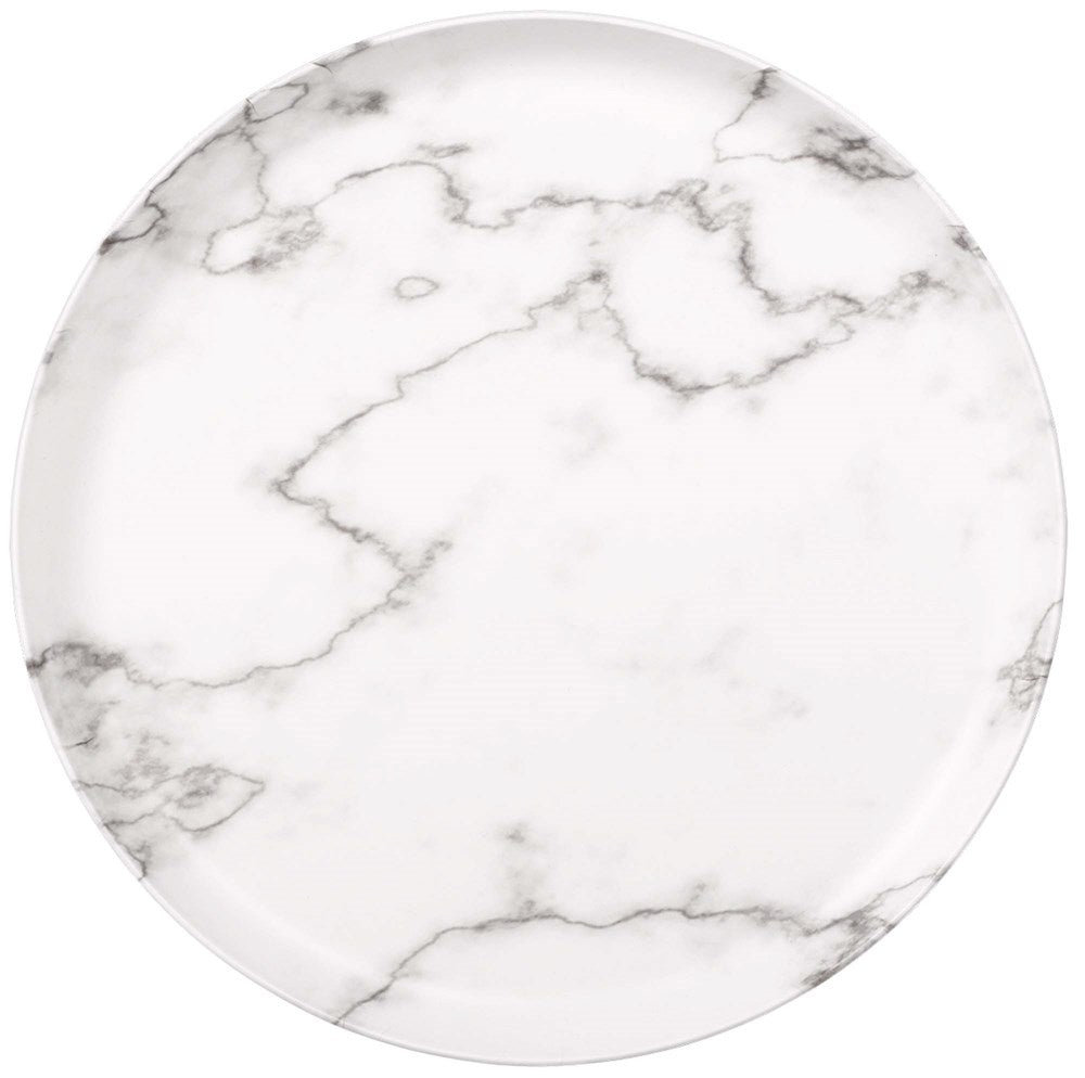 Marble 14in Round Melamine Tray