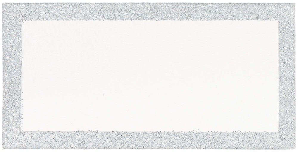 Place Card Glittered Silver