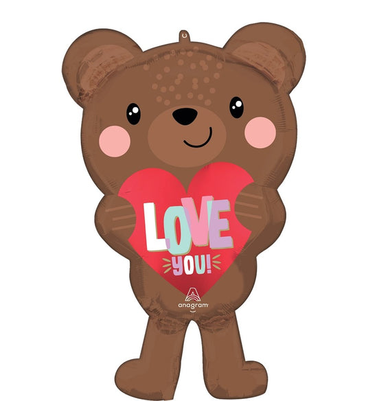 Anagram Love You Satin Luxe Love Bear 30 inch Foil Balloon 1ct