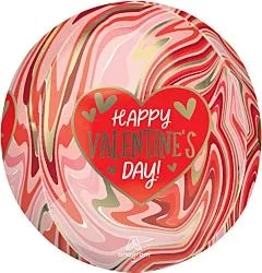 16 inch Anagram Happy Valentine's Day Twisty Marable Orbz