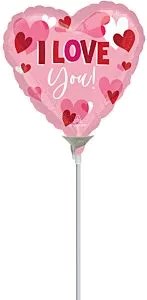 4 inch Anagram I Love You Playful Hearts Foil Balloon