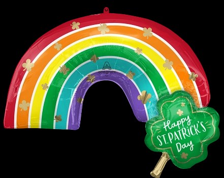 Anagram 33 inch St Patricks Day Rainbow Shape Foil Balloon 1ct