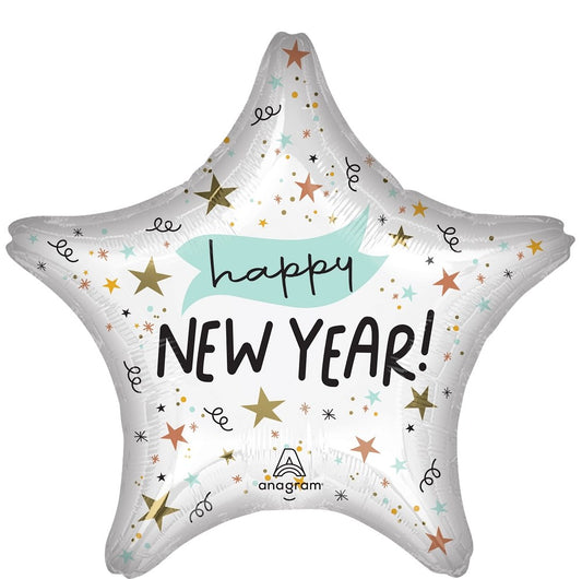 Anagram Happy New Years Noon Year Star 19 inch Foil Balloon 1ct