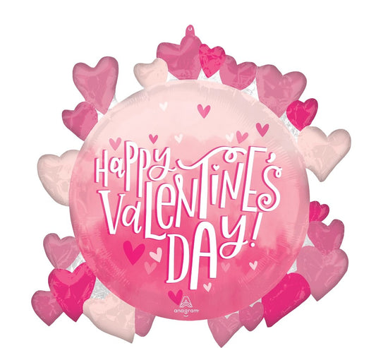 Anagram Happy Valentines Day 26 inch Pearl Shine Foil Balloon 1ct