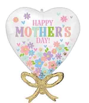 Anagram Happy Mothers Day Daisy Chain Bow 28 inch Foil Balloon 1ct