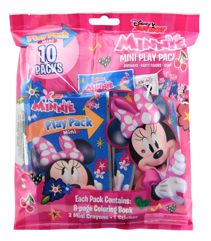Minnie Mouse 10Pk Mini Play Packs In Bag 7.25x2x9