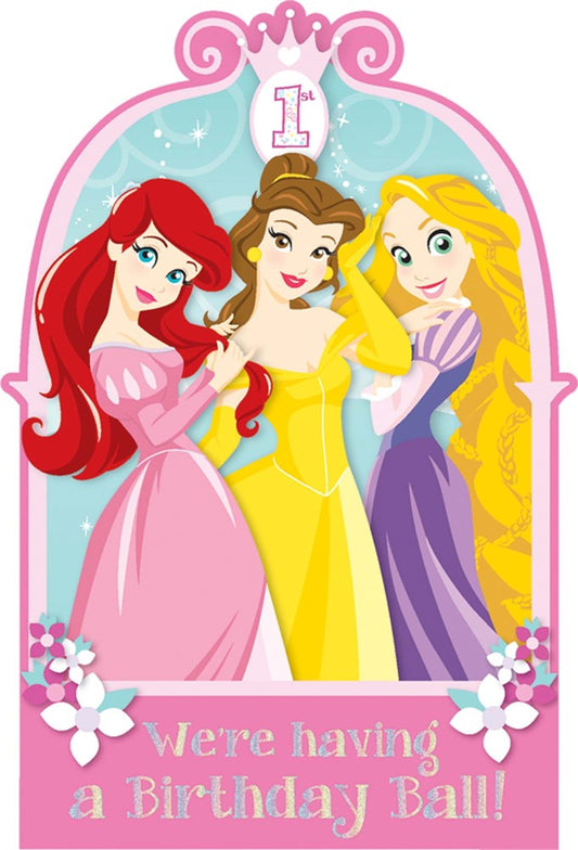 Disney Princess Érase una vez pegatina invitación sello 1st 8ct
