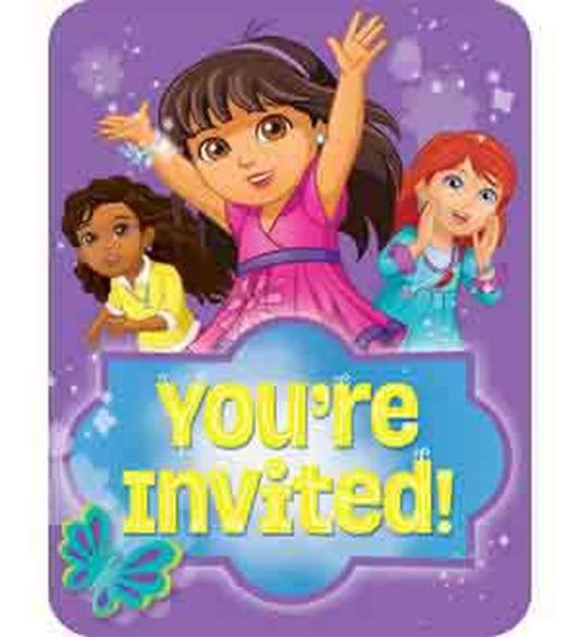 Invitaciones para adolescentes de Dora y sus amigos