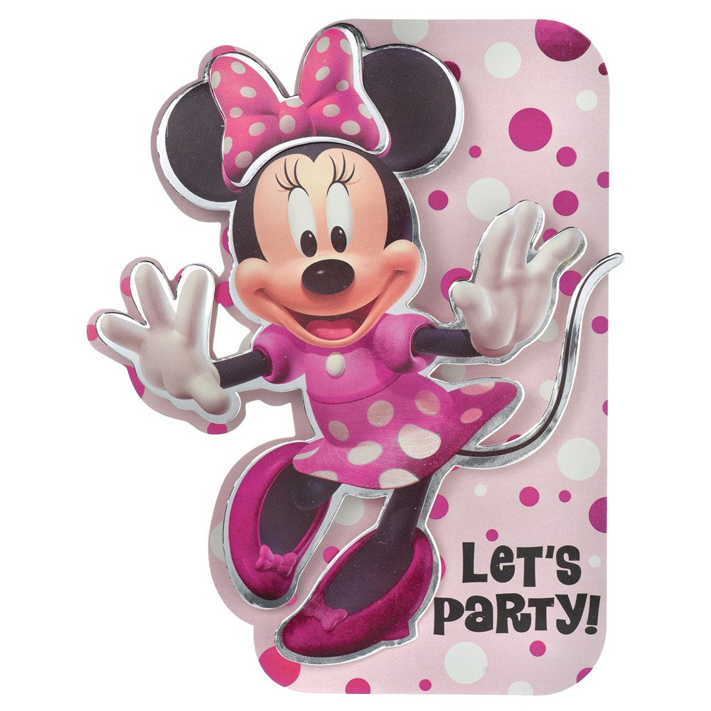 Disney Minnie Mouse Forever Jumbo Deluxe Invitations- Foil 8ct