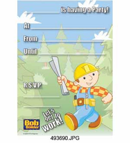 Bob The Builder Invitation 20ct