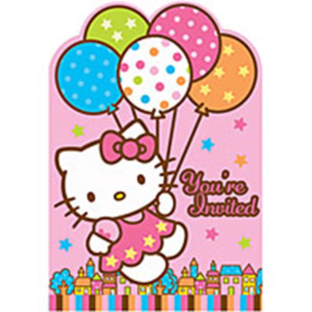 Hello Kitty Balloon Dream Invite 8ct